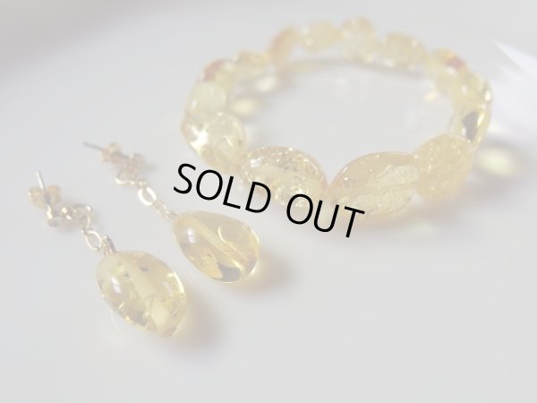 画像6: 特撰クリアイエローアンバー　ピアス（イヤリング）セット　特価