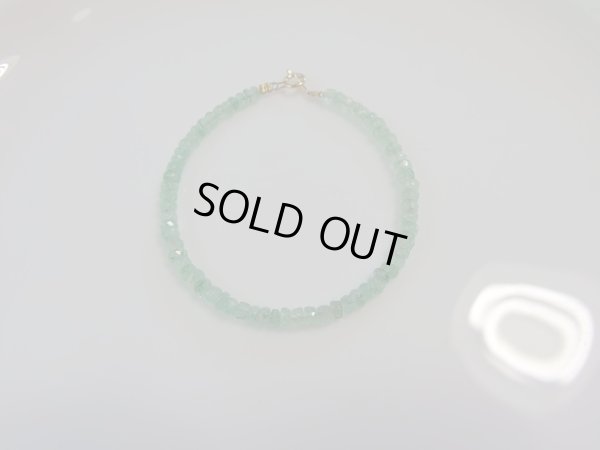 画像4: エメラルドボタンカット　１８金留め金ブレスレット　特価　限定品