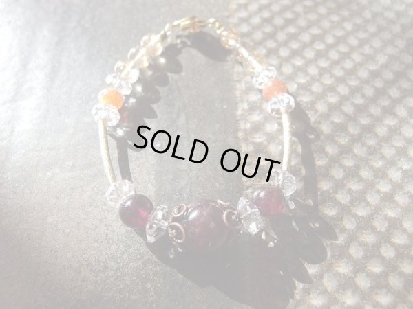 画像10: スターガーネット＆ロードライトガーネット＆サンストーン＆ルチルクォーツブレスレット　２月17日までの特価となります