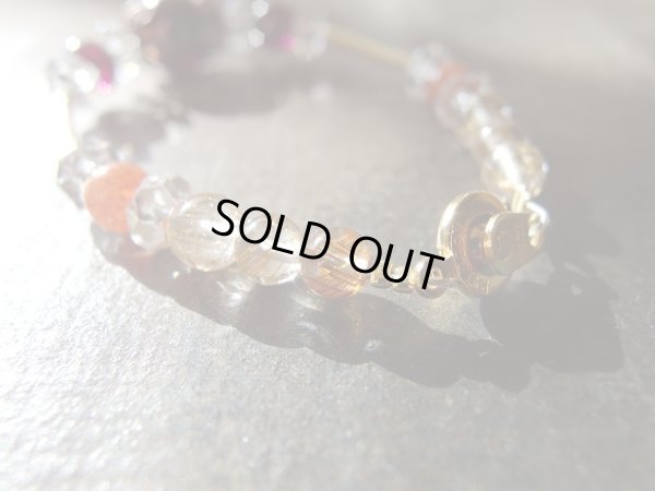 画像19: スターガーネット＆ロードライトガーネット＆サンストーン＆ルチルクォーツブレスレット　２月17日までの特価となります