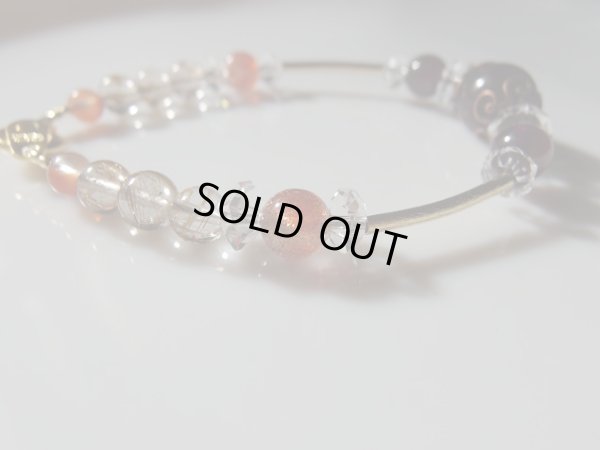 画像14: スターガーネット＆ロードナイトガーネット＆サンストーン＆オレンジルチルクォーツ＆オレンジ水晶特製ブレスレット　