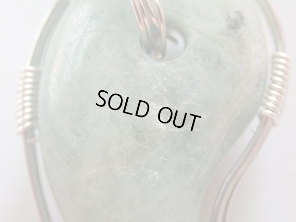 画像20: アクアの雫　アクアマリン勾玉とクリアブルーアクアマリンのオリジナルワイヤ巻　ペンダントトップ　