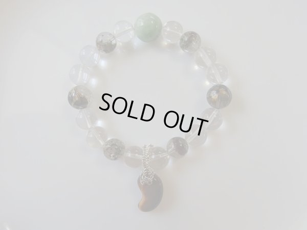 画像3: 「菩薩」　美しい翡翠と　タイガーアイ勾玉　ヘマタイトルチルクォーツ　ガーデン水晶　ガネーシュヒマール産ヒマラヤ水晶の編