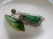 画像9: Premium Russian jadeite with moldavite オリジナルアーティスティックワイヤ　本革付ペンダントII