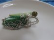 画像4: Premium Russian jadeite with moldavite オリジナルアーティスティックワイヤ　本革付ペンダントII