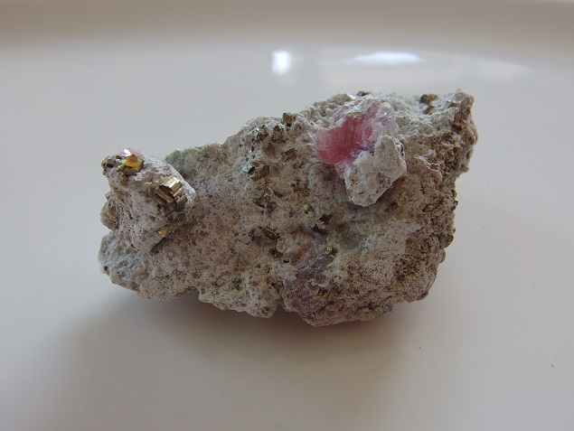 画像1: レア原石　　ロードクロサイトとパイライト共生型の原石　　ｂｅｓｔselection
