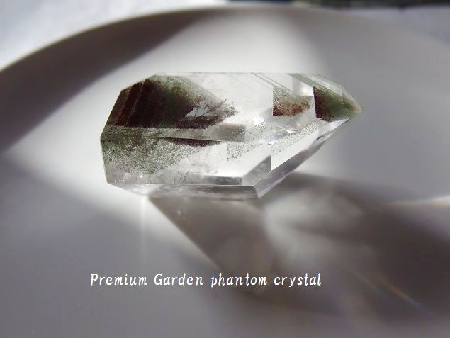 画像1: Ｐｒｅｍｉｕｍ　ガーデン水晶　グリーンファントム　山型１０連層　特価