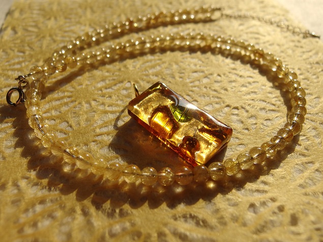 画像1: 高品質ルチルと金金塊塊　太陽のネックレス　ＳＰ